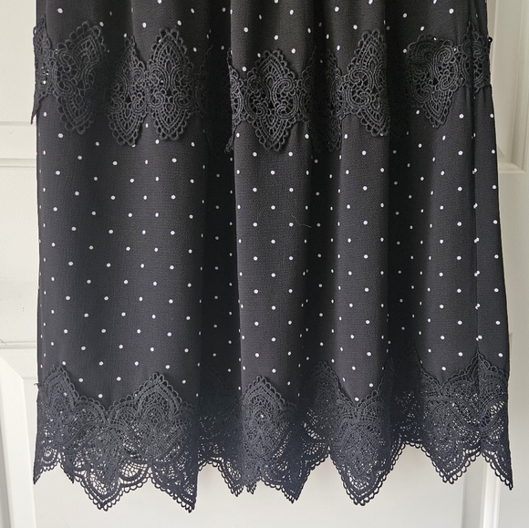 Lace Polka Dot Black Dress - Picture 2 of 8